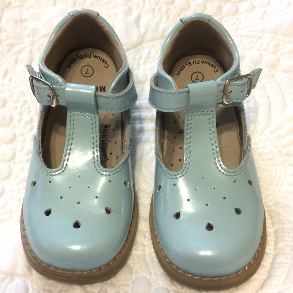 Light Blue Patent Footmates